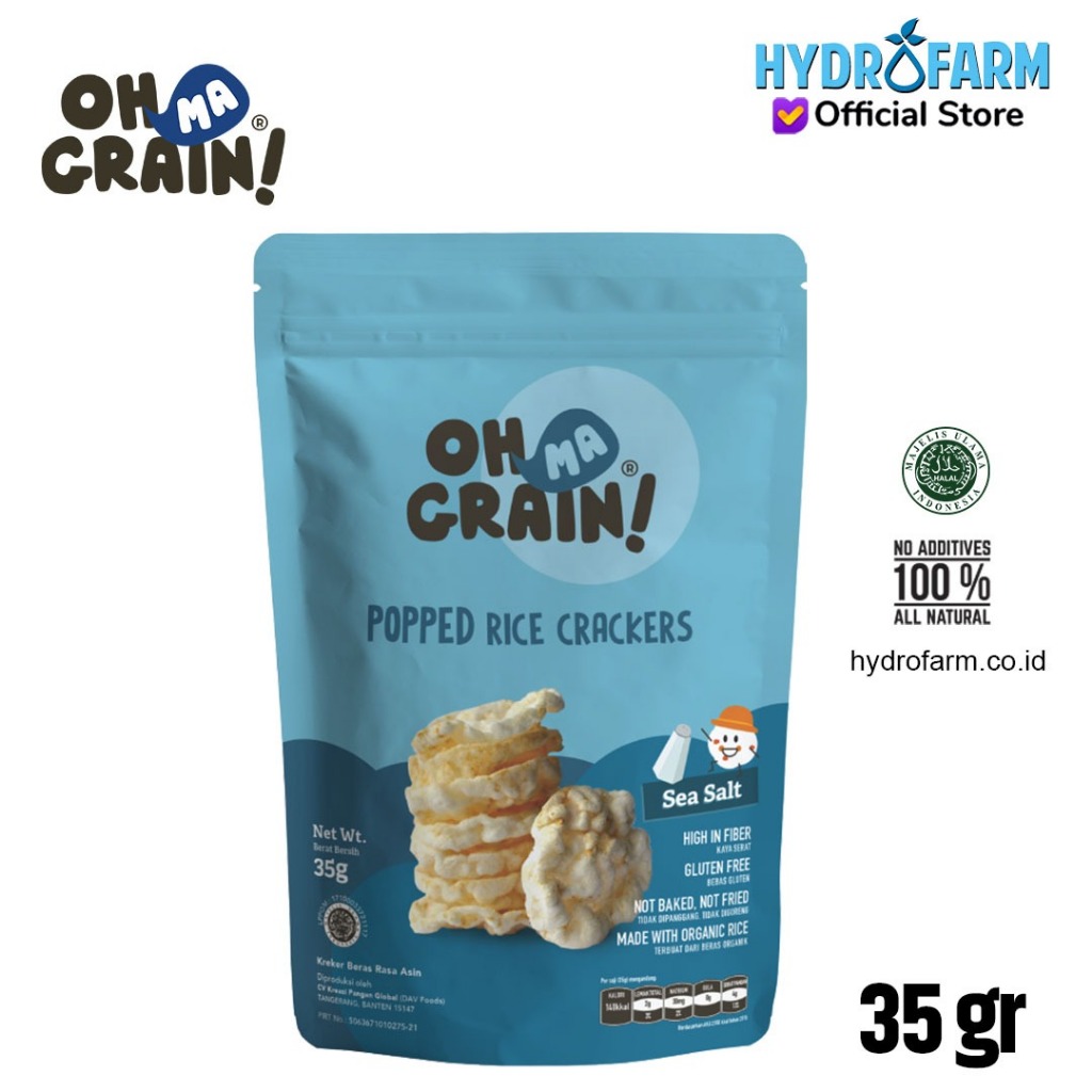 

Oh Ma Grain! - Popped Rice Crackers / Keripik Beras (Sea Salt)