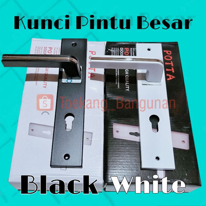 Selot Kunci Pintu Besar Hitam / Putih / Handle Pintu Besar