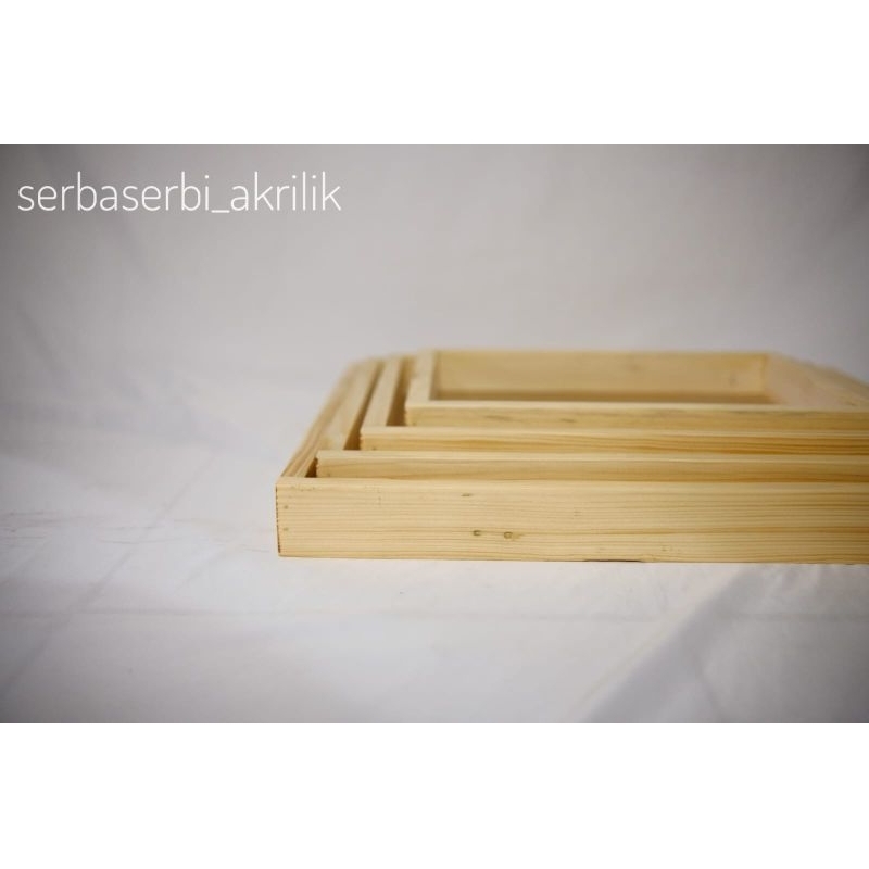 Frame kotak hantaran/ seserahan 1 set isi 4box (box fiber tanpa akrilik/mika) Baki Kayu