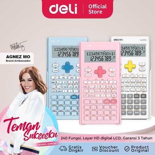 

Deli Calculator Scientific Kalkulator 240 Fungsi 3 Warna 1700 DELI KINCIZEN