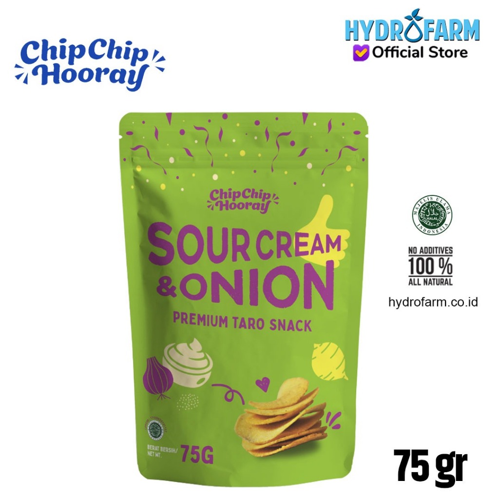 

Chip Chip Hooray - Premium Taro Snack / Keripik Talas (Sourcream & Onion)