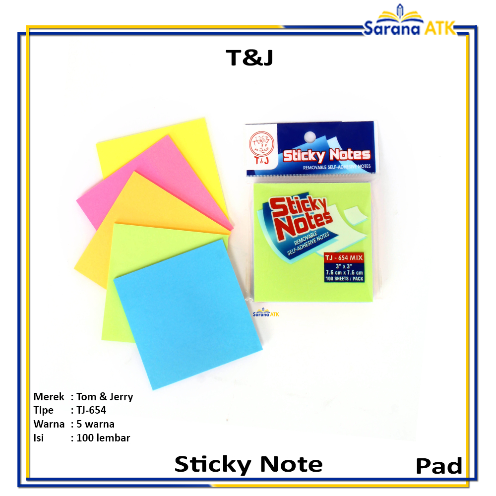 

Tom & Jerry - Sticky Note 5 Warna TJ-654 - 100 Sheet - Pad