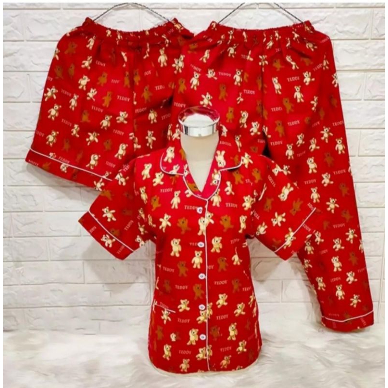 Piyama baju tidur wanita 3in1