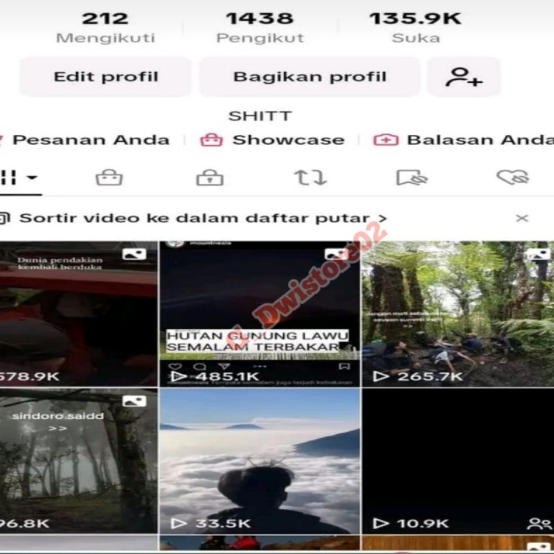 AKUN TIKTOK FOLLOWER 1K+ BISA LIVE