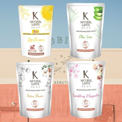 K Natural White Brightening Sabun Mandi Cair 420ml - Sabun Mandi K Natural White 420ml