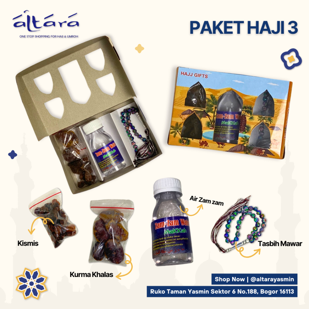 

Paket 3 Oleh-Oleh Haji dan Umroh (Isi PAKET KOMPLIT) / Hampers Oleh-Oleh Haji dan Umroh