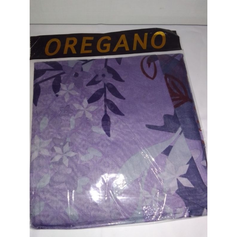 Jilbab Motif Daun Bunga Ungu Putih Ukuran Sedang Bahan Voal Original Azara Premium