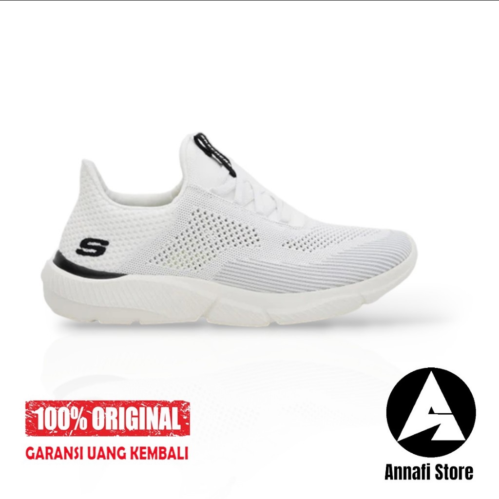 SEPATU PRIA SKECHERS INGRAM BREXIE 210281-WBK - WHITE BLACK
