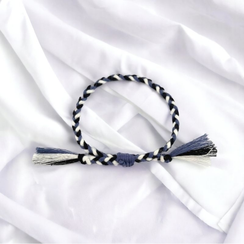 Gelang benang jahit kepang aesthetic couple model kepang lilit 3 warna pastel lucu termurah aksesori