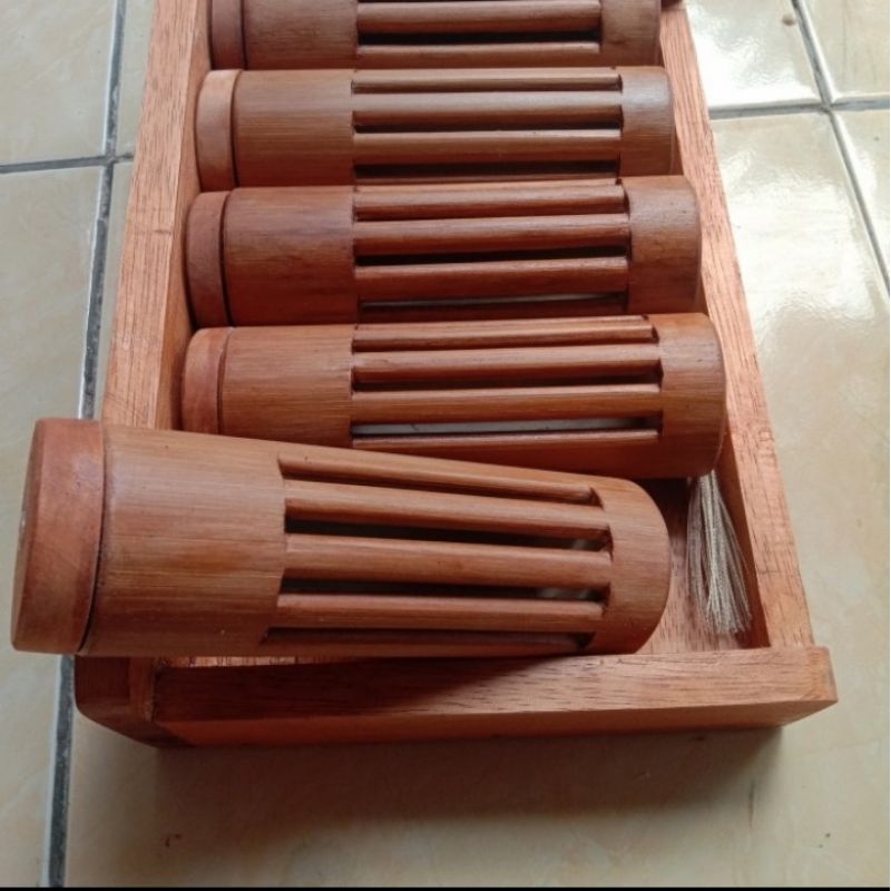 kandang jangkrik aduan 5 slot / bumbung jangkrik bambu bulat