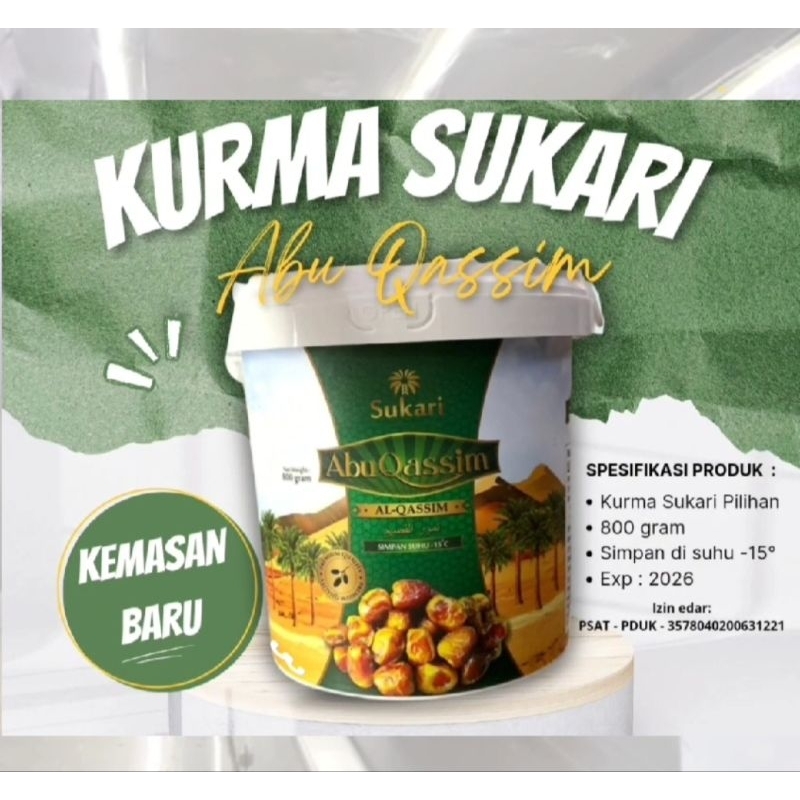 

Kurma sukari Abu qossim kemasan ember 800gr