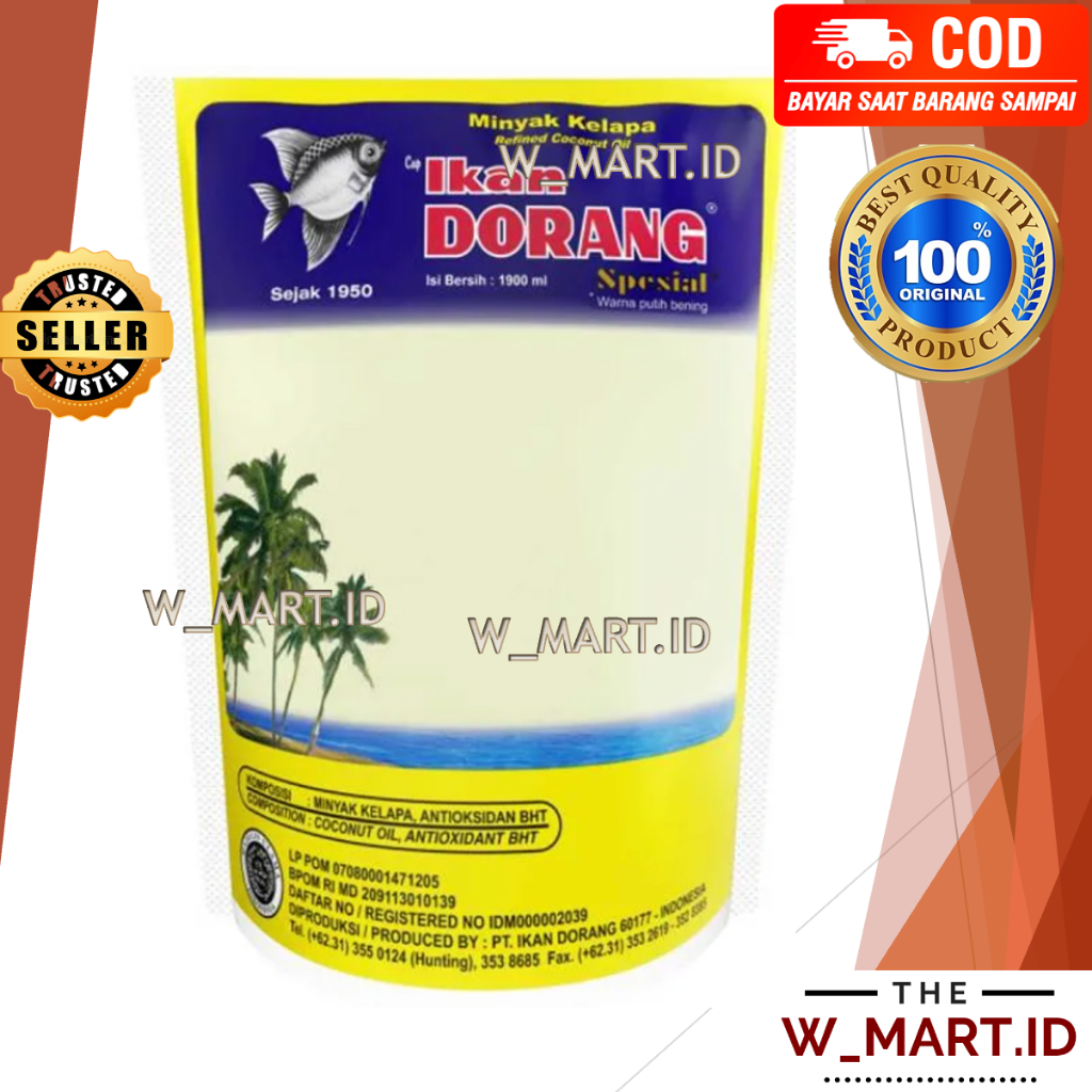 

IKAN DORANG MINYAK GORENG KELAPA MASAK COCONUT OIL 950 ML 1,9 L