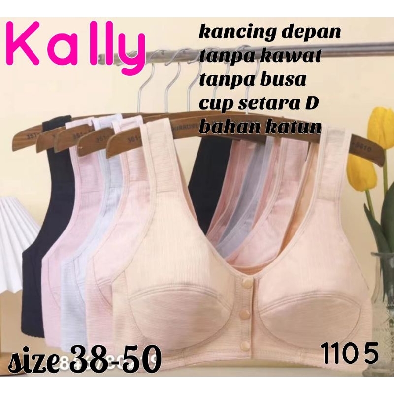 Kally-bh bra-KANCING DEPAN TANPA KAWAT| size 38-50-cup D-bra jumbo|1105, 3301