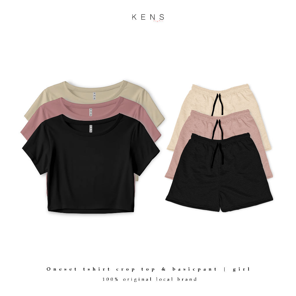 Grosir - Kaus kaos tshirt one set sweatpant celana pendek olahraga wanita