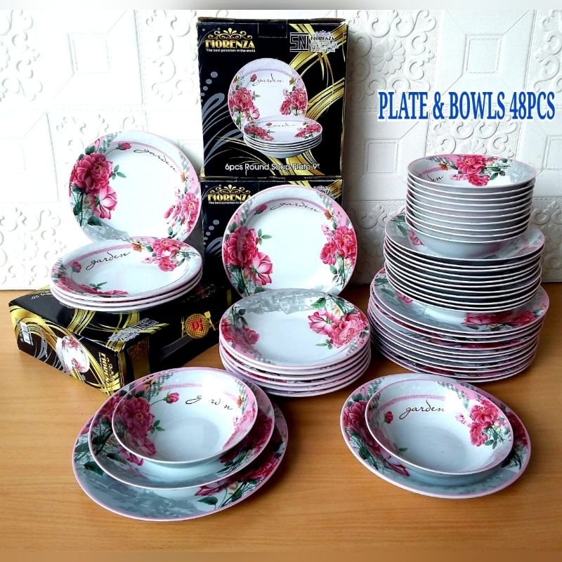Piring Set Fiorenza 48pcs Free Packing Kayu