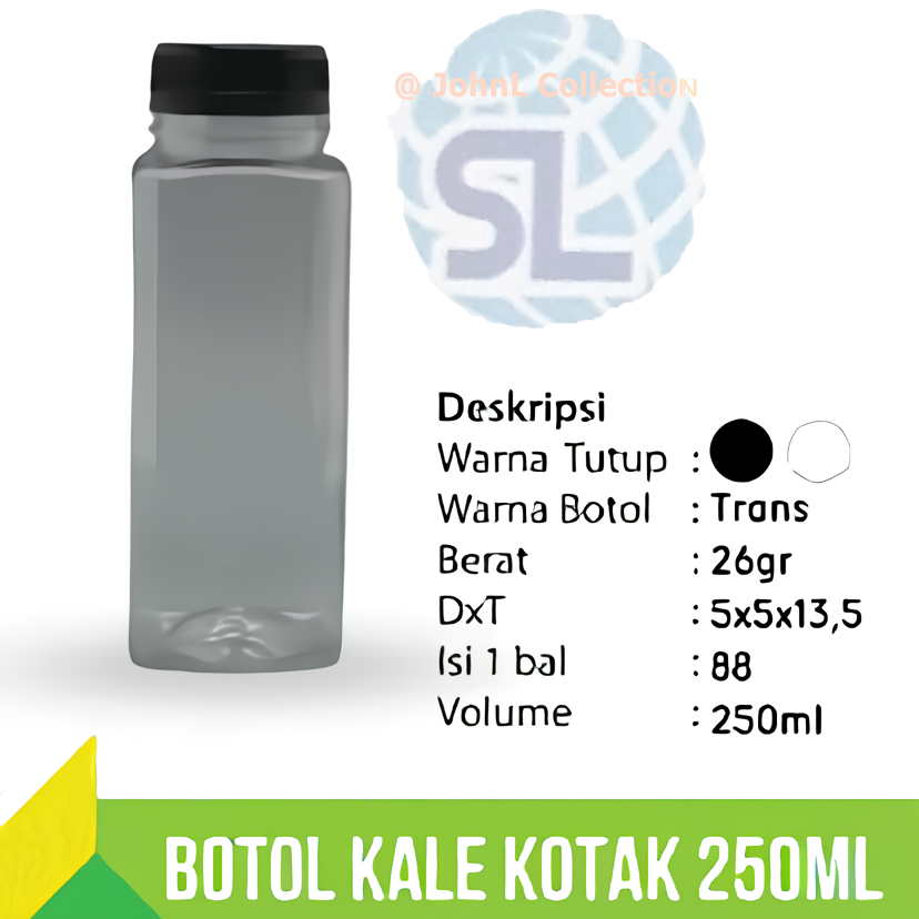 Botol Kale Kotak/ Kick 250 ml 26gr/ 100pcs