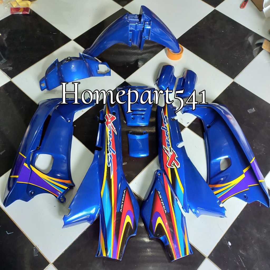 FULL SET BODY HALUS SUPRA X LAMA SUPRA FIT LAMA SET STRIPING WARNA BIRU