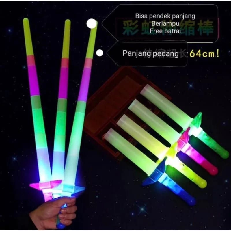 Mainan Anak Pedang Tongkat Lampu Lipat Panjang LED / Pedang Menyala Anak