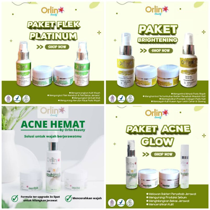 ORLIN BEAUTY SKINCARE/PAKET SKINCARE ORLIN/ORIGINAL BPOM