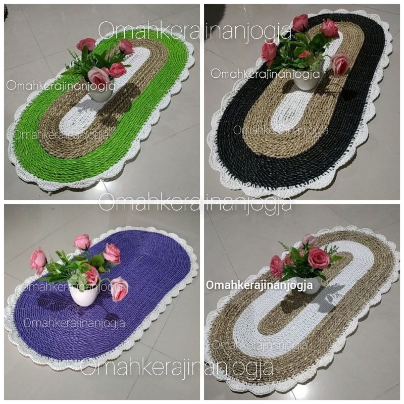 tapak meja , taplak meja tamu anyaman oval , taplak , tubble runner
