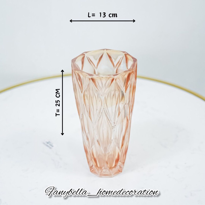 Vas Bunga Kristal Keramik Putih Coklat Dekorasi Hiasan Percantik Rumah