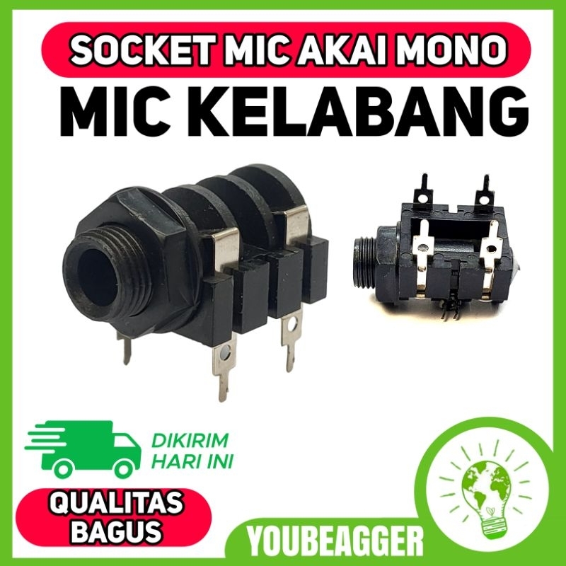 Socket akai MIC mono kelabang