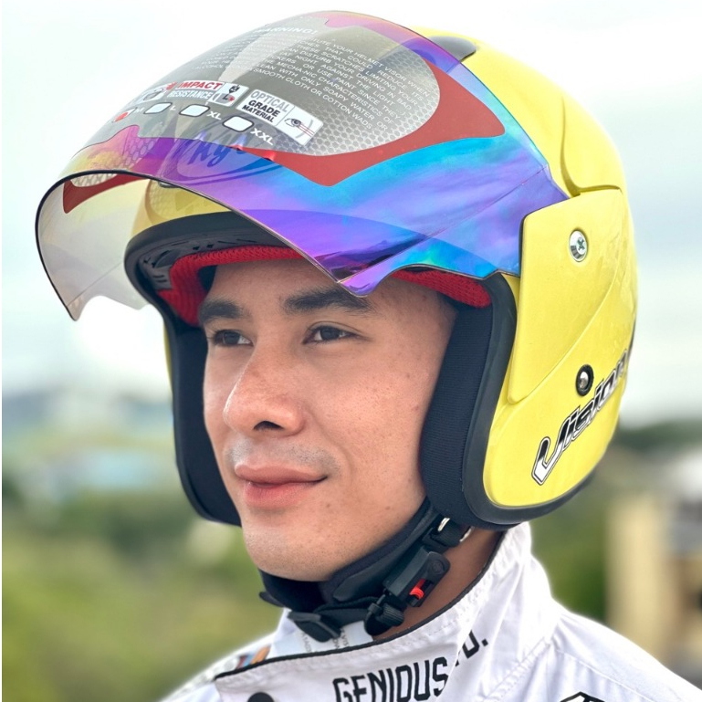 Helm Dewasa Kyt Vision 1 Sni Dot Solid Kaca Pelangi