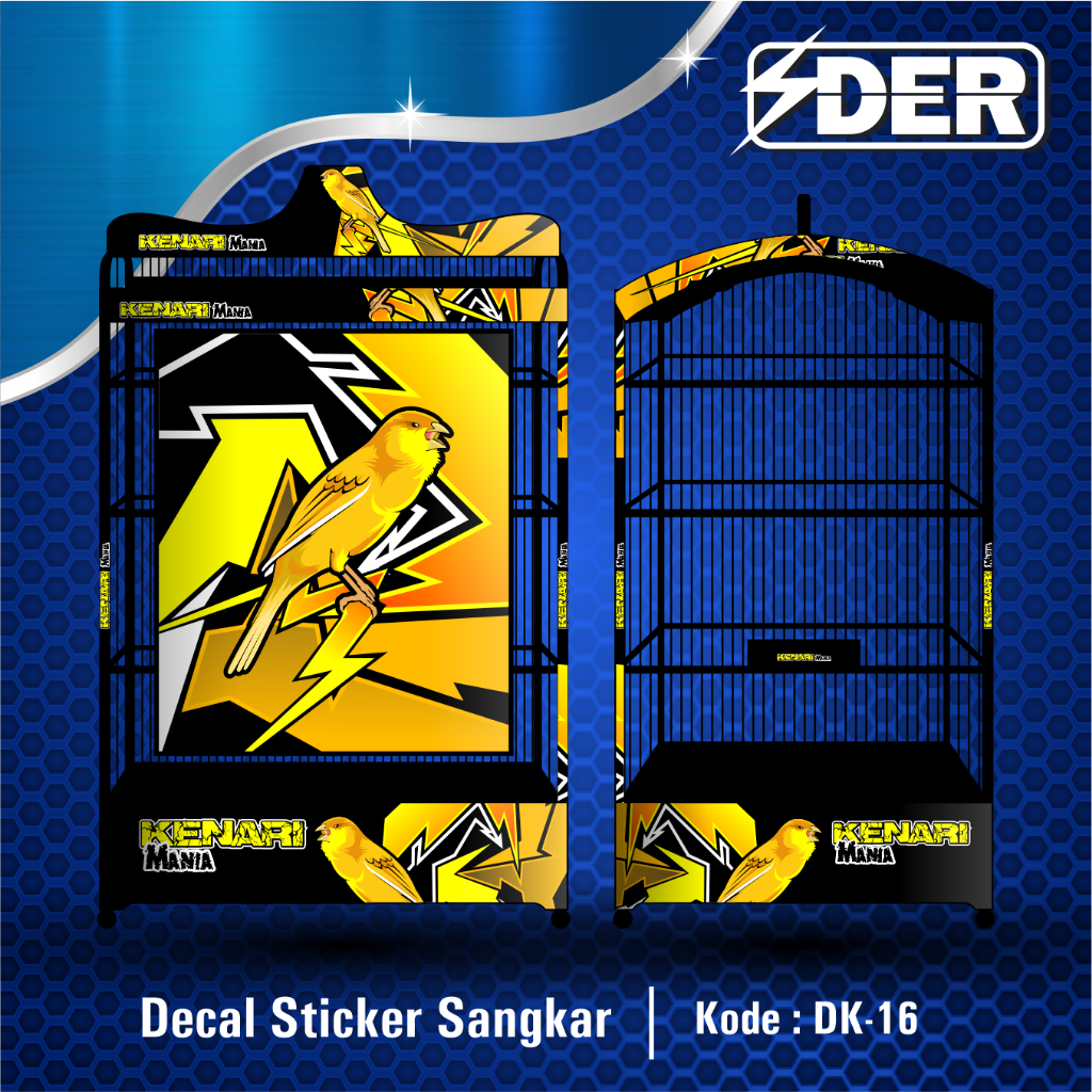 STICKER VARIASI DECAL SANGKAR KOTAK KENARI UKURAN NOMER 1 2 3