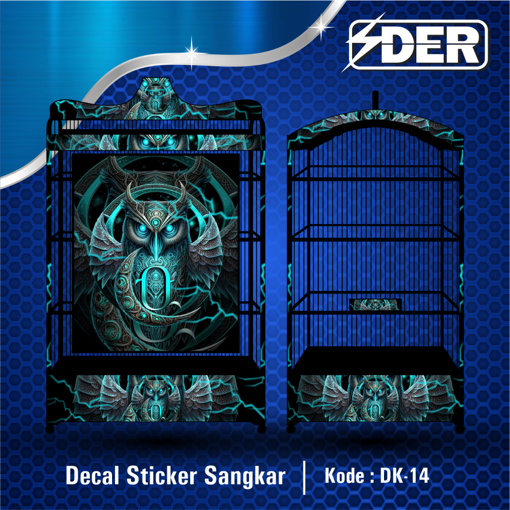 Sticker Decal Sangkar Kotak Kenari Cucak Ijo Kacer Motif Keren EBOD JAYA ORIQ JAYA
