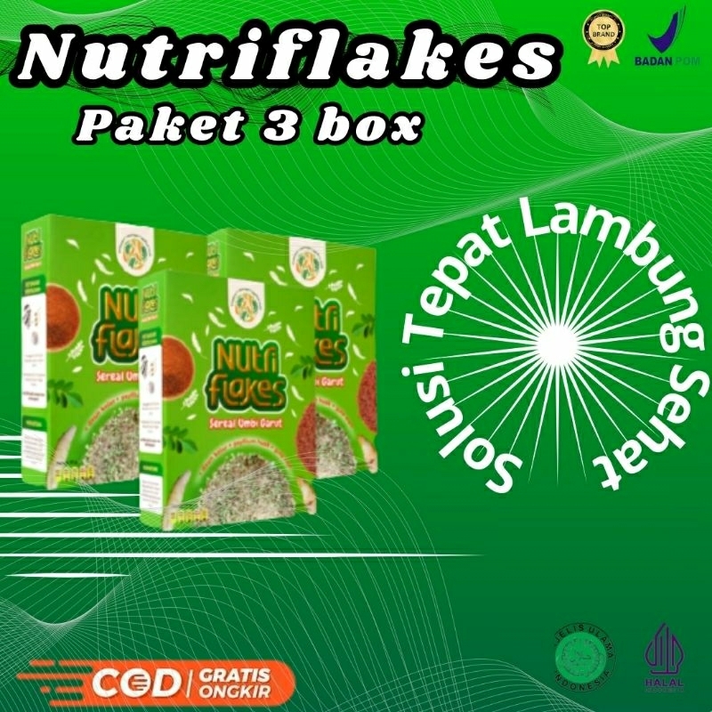 

Nutriflakes Sereal Umbi Garut - Paket 3 Box Ampuh Atasi Asam Lambung 280g