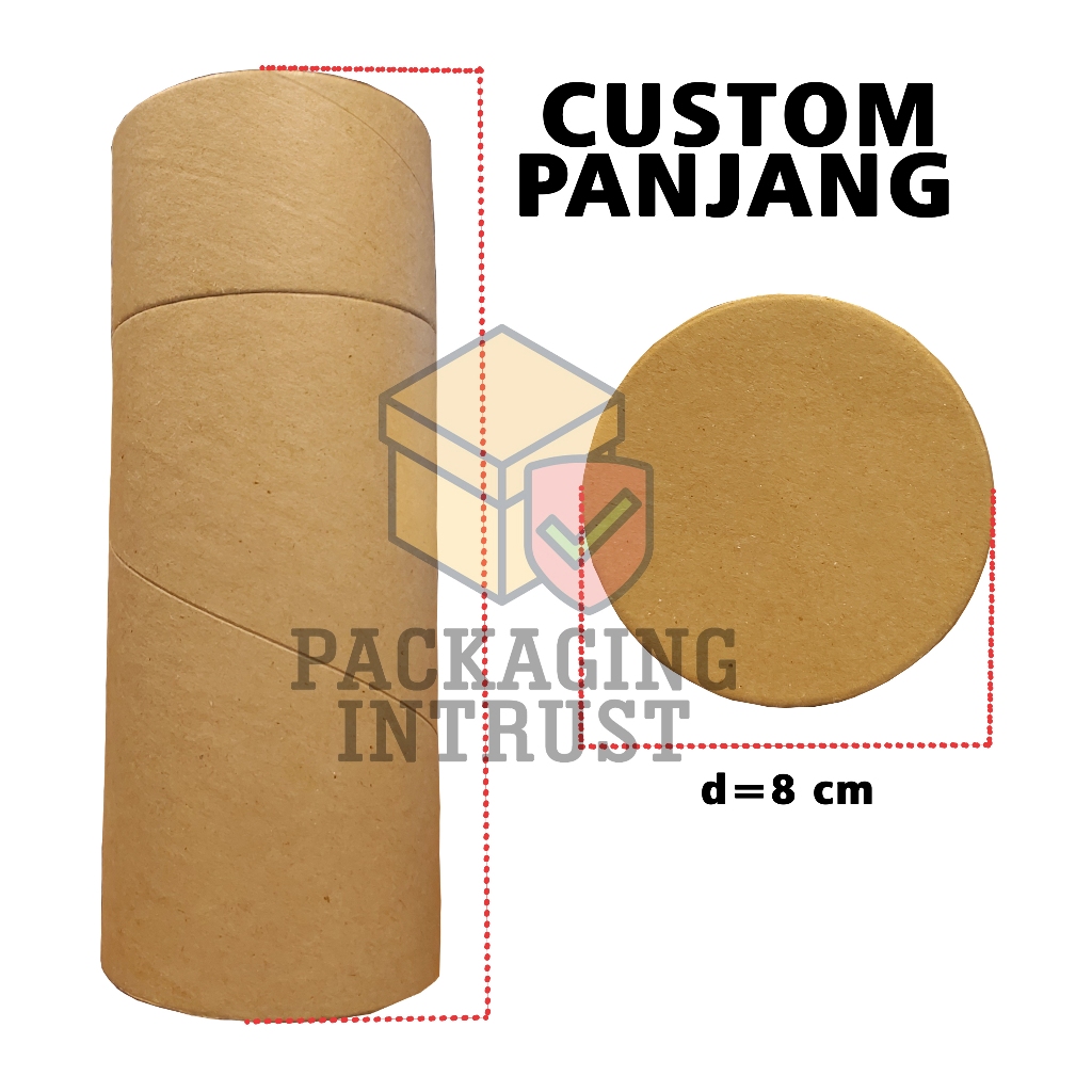 [8CM 𝗖𝗨𝗦𝗧𝗢𝗠 𝗣𝗔𝗡𝗝𝗔𝗡𝗚] Paper Tube Packaging / / Tutup Flaat /Selongsong/ Slongsong / Paper Cone - Diam