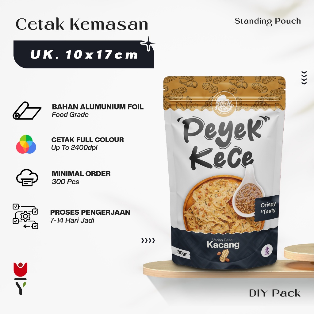

Diypack - Cetak Kemasan Standing Pouch 10x17 Minimal Cetak 300 Pcs