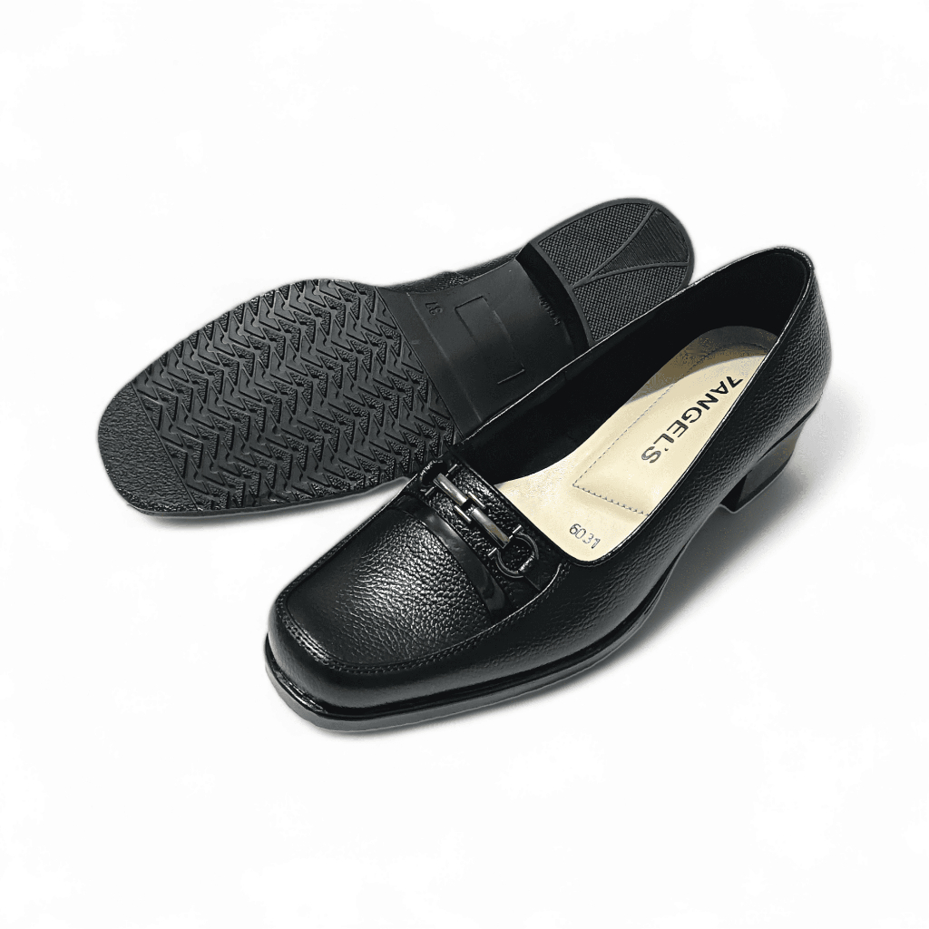 Sepatu Kerja Pantopel Wanita Kulit Sapi Motif Allesia Series Seven Angel Shoes