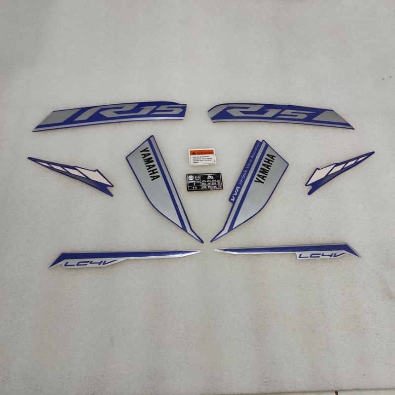 Stiker Stripping Striping Yamaha YZF R15 155 V3 VVA Biru Blue Moto GP 2017 2018 Model Ori Original