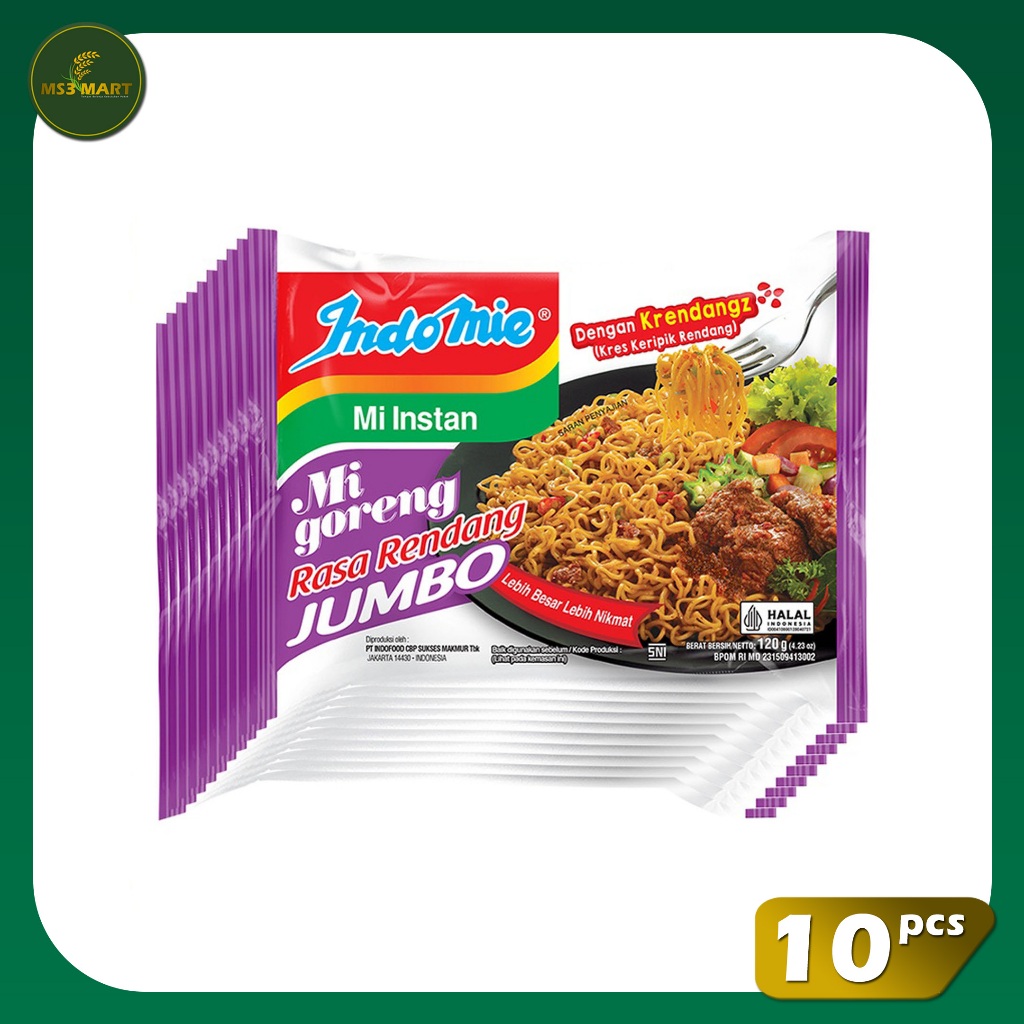 

Indomie Goreng Rendang Jumbo 10 PCS 120 Gram | MS3 Mart