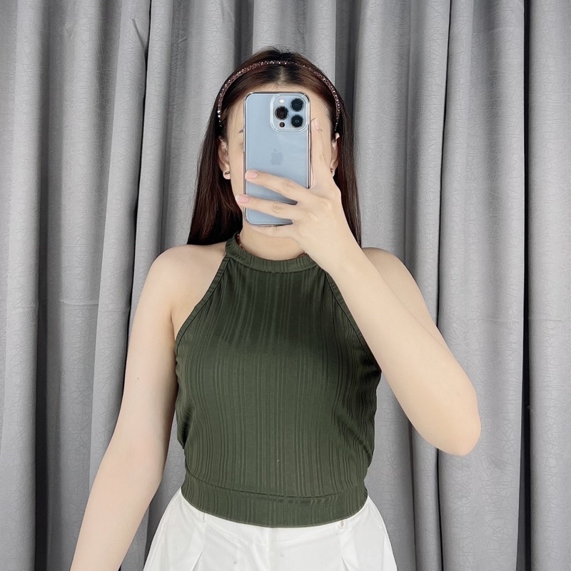 Halter Tank Top/ Korea Atasan Wanita / Wilona Halter Rib