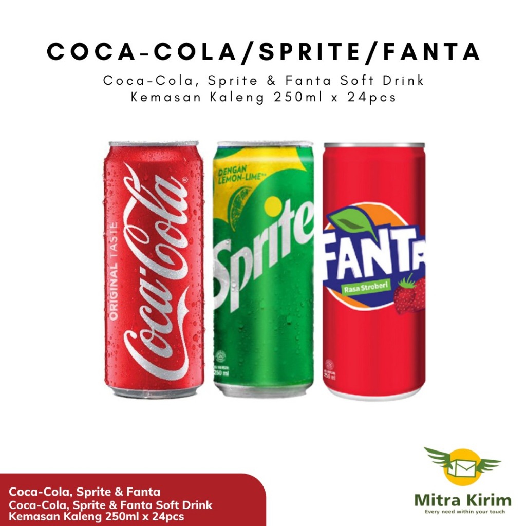 

Fanta/Coca-cola/Sprite Minuman Kaleng Bersoda 24x250ml per karton