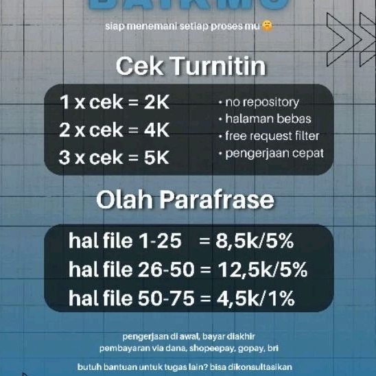CEK TURNITIN DAN OLAH PARAFRASE