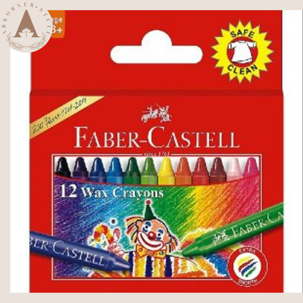 

[SET 12] Faber Castell Wax Crayon Krayon Lilin 12 Warna