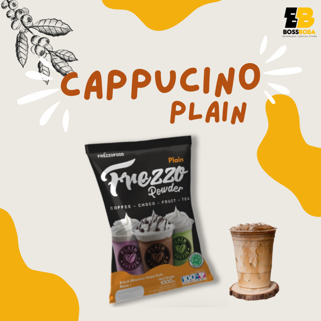 

Bubuk Minuman Rasa Cappucino Plain Frezzo Powder Drink 1kg/Minuman Kekinian Murah/Bossboba