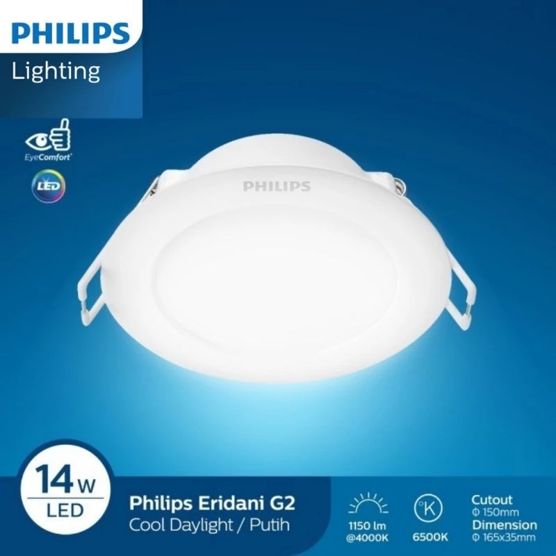 Led Panel Philips Eridani 14 Watt DL190B - Lampu Downlight Philips Eridani Cahaya Putih