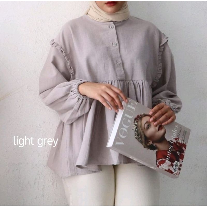 Alensa Blouse Linen Atasan Wanita