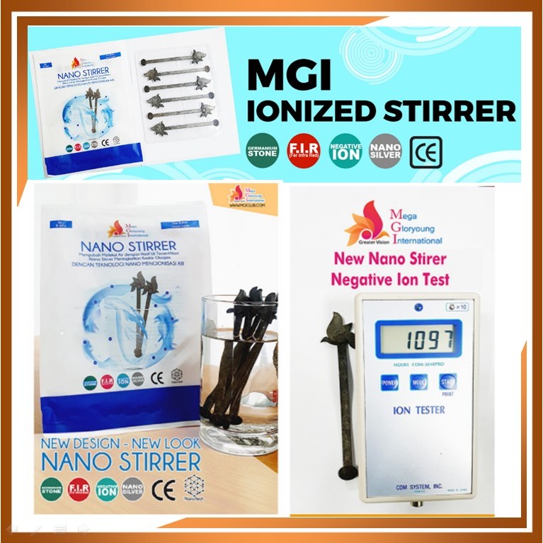 Stik Air Mgi Nano Stirrer 1 Pack isi 6 pcs Ion Negatif,Infra Merah Jauh,Nano Silver,Germanium