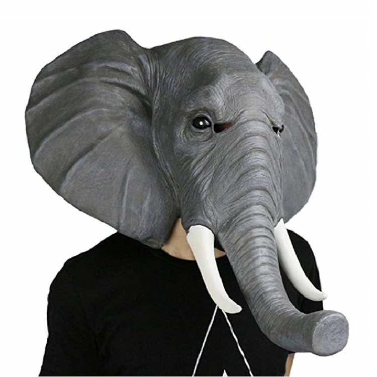 Topeng Wajah Cosplay Gajah Lucu Topeng Alat Peraga Bahan Latexs Halloween Mask