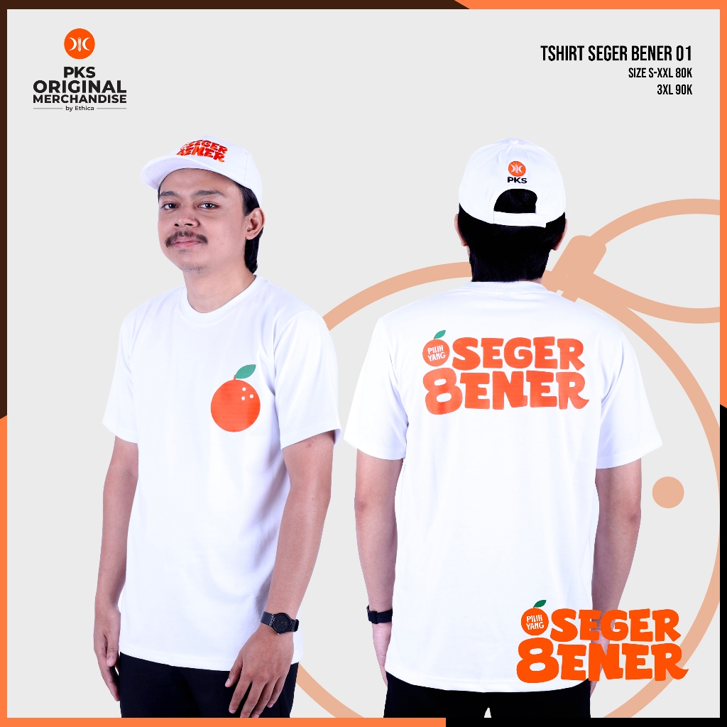 PKS Merchandise | Kaos Seger Bener 01 Putih Kaos Partai PKS