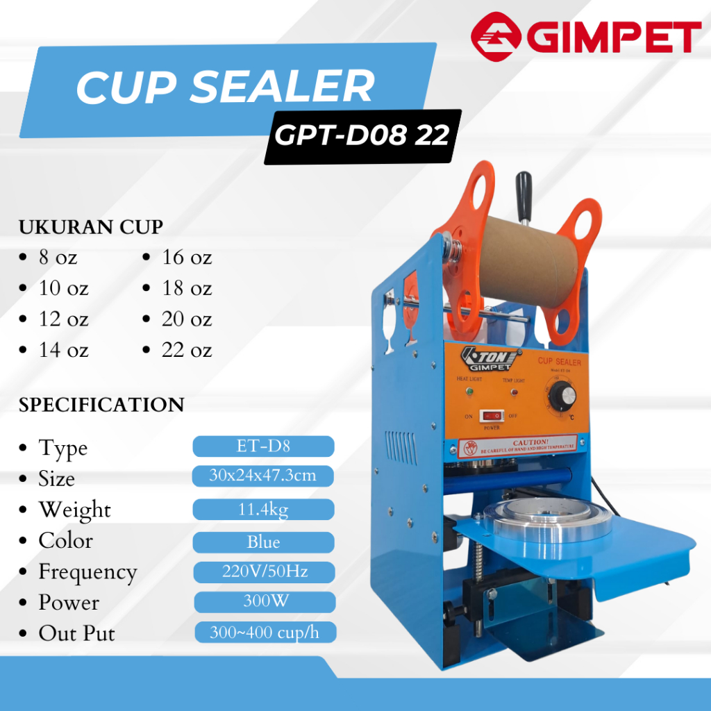 GIMPET mesin Cup sealer untuk 1222 oz original /Mesin Press Cup Mesin Cup Sealer Semua Ukuran Cup /