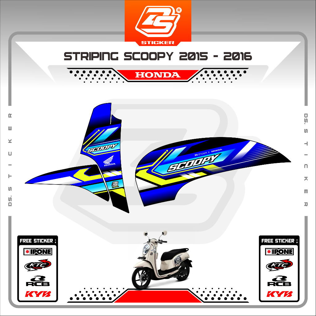 Stiker Scoopy 2015 2016 Decal Striping Scoopy 2015 Premium Racing DSS01 220124