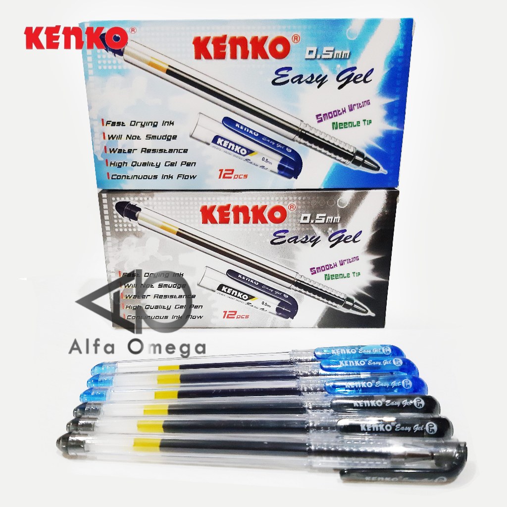 Pulpen Kenko Gel Pen Easy Gel 0.5 1 lusin