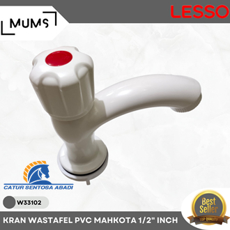 Kran Wastafel Mahkota Pvc Lesso 1/2" Inch Keran Air Plastik Bagus Awet Kran Angsa Basin Faucet Kran 