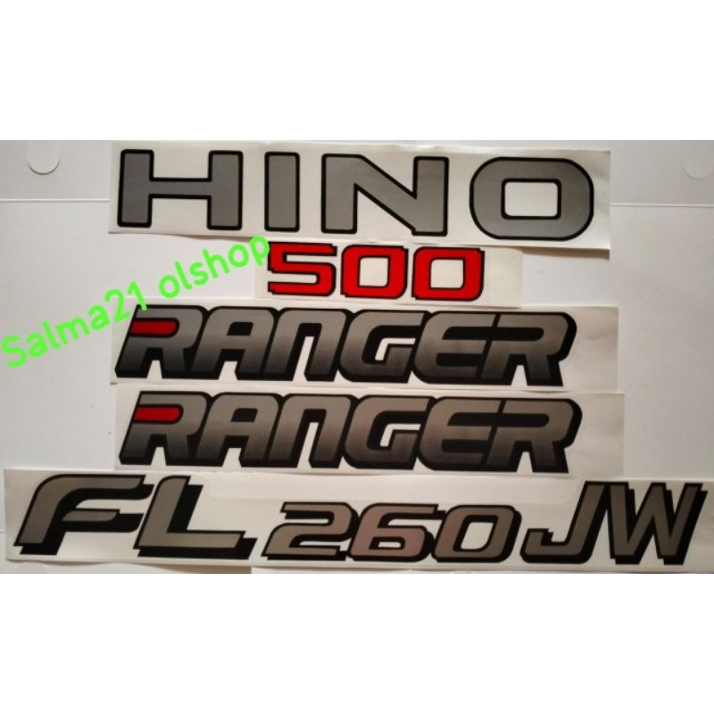 Stiker Hino 500 Ranger FL 260 JW